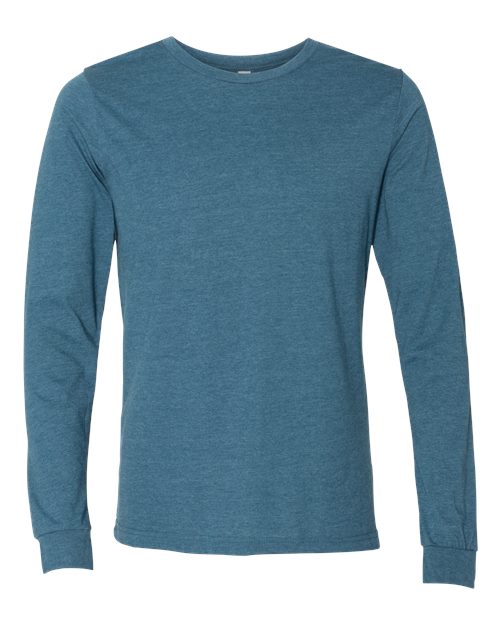 BELLA + CANVAS 3501CVC, Heather Cvc Long Sleeve Tee, Heather Deep Teal