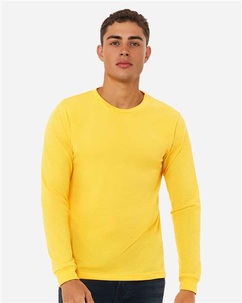 Heather CVC Long Sleeve Tee - Heather Yellow Gold -  - 10629