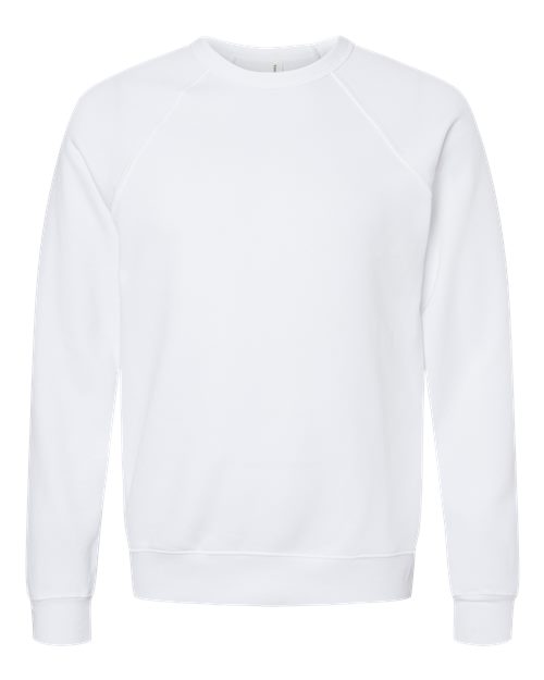 BELLA + CANVAS 3901, Unisex Sponge Fleece Raglan Crewneck Sweatshirt, White