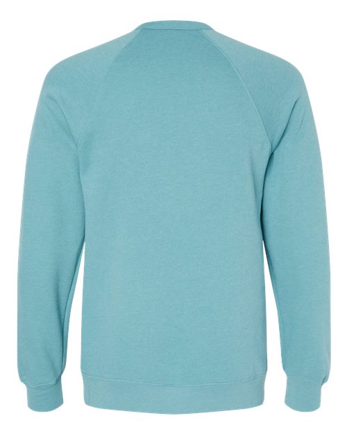 BELLA + CANVAS 3901, Unisex Sponge Fleece Raglan Crewneck Sweatshirt, Heather Blue Lagoon