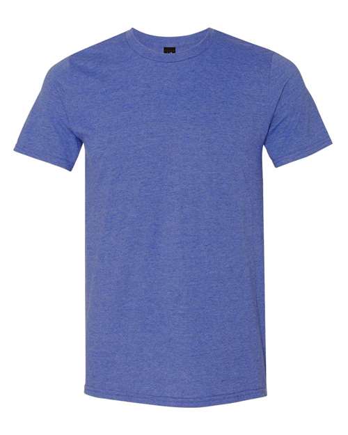 Gildan 980 Unisex Softstyle® Lightweight T-Shirt Heather Blue Cotton Cotton-Poly Blend Lightweight Polyester Premium Regular Fit Short Sleeves Side-Seamed T-Shirts Tear-Away Label Tops Womens Womens Tops Woven Shirts