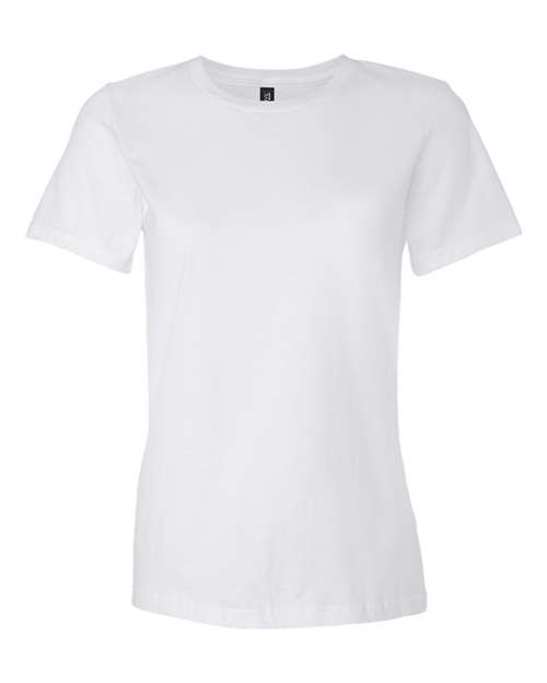 Gildan 880 Women's Softstyle® Lightweight T-Shirt White Cotton Cotton-Poly Blend Lightweight Polyester Premium Short Sleeves Side-Seamed Slim Fit T-Shirts Tear-Away Label Tops Womens Womens Tops Woven Shirts