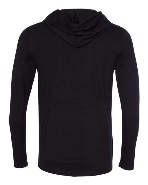 Gildan 987, Unisex Softstyle Lightweight Hooded Long Sleeve T-shirt, Black/ Dark Grey