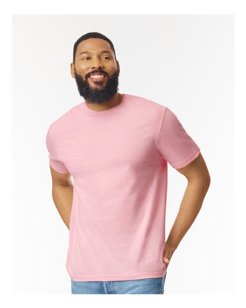 Softstyle Ring-Spun T-Shirt | Comfortable | Unisex - 64000 Light Pink casual comfortable cotton everyday wear Polyester printable ring-spun softstyle t-shirt T-Shirts - Core unisex
