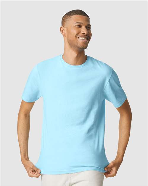 Softstyle Ring-Spun T-Shirt | Comfortable | Unisex - 64000 Sky casual comfortable cotton everyday wear Polyester printable ring-spun softstyle t-shirt T-Shirts - Core unisex
