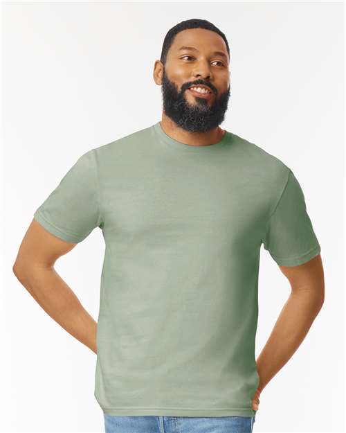 Softstyle Ring-Spun T-Shirt | Comfortable | Unisex - 64000 Sage casual comfortable cotton everyday wear Polyester printable ring-spun softstyle t-shirt T-Shirts - Core unisex