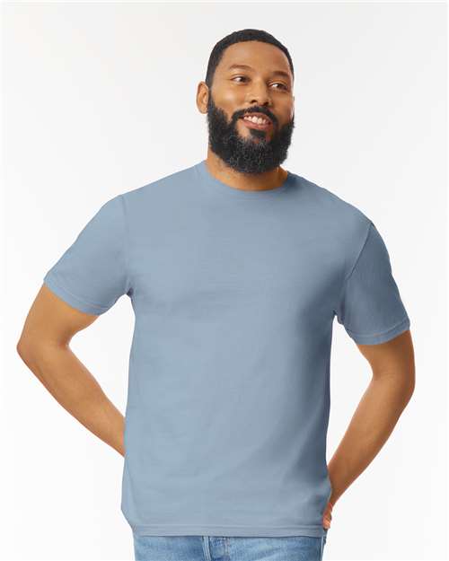 Softstyle Ring-Spun T-Shirt | Comfortable | Unisex - 64000 Stone Blue casual comfortable cotton everyday wear Polyester printable ring-spun softstyle t-shirt T-Shirts - Core unisex