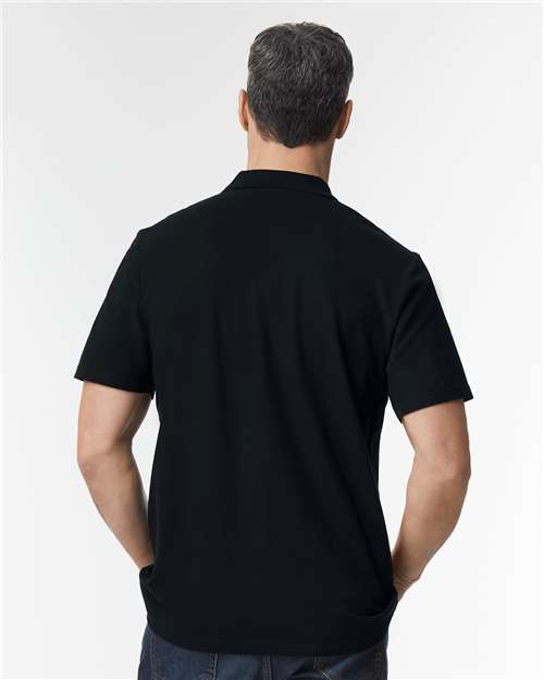 Gildan 64800, Unisex Softstyle Pique Polo, Black