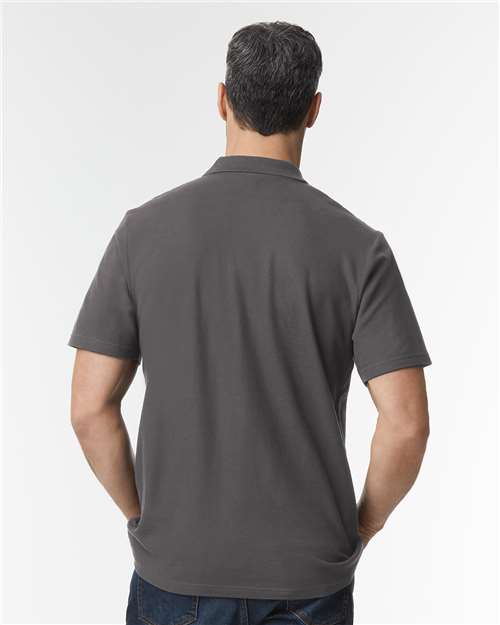 Gildan 64800, Unisex Softstyle Pique Polo, Charcoal