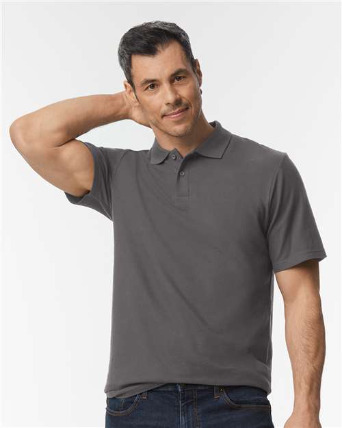 Gildan 64800, Unisex Softstyle Pique Polo, Charcoal