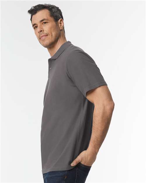Gildan 64800, Unisex Softstyle Pique Polo, Charcoal