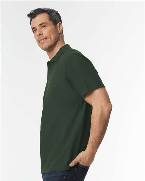 Gildan 64800, Unisex Softstyle Pique Polo, Forest Green