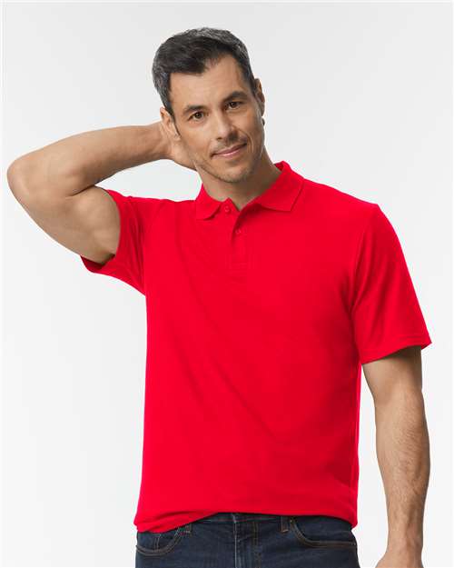 Gildan 64800, Unisex Softstyle Pique Polo, Red