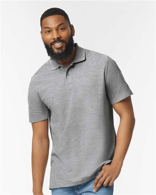 Gildan 64800, Unisex Softstyle Pique Polo, Sport Grey
