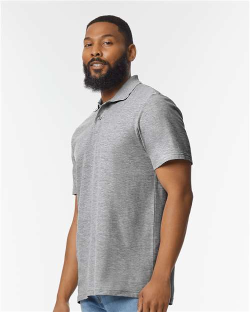 Gildan 64800, Unisex Softstyle Pique Polo, Sport Grey