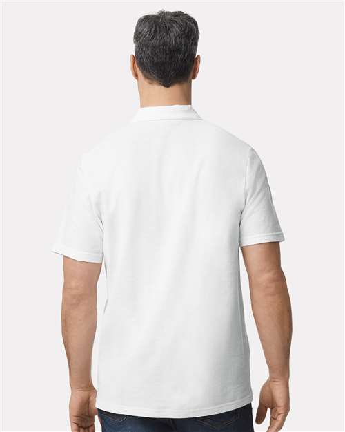 Gildan 64800, Unisex Softstyle Pique Polo, White