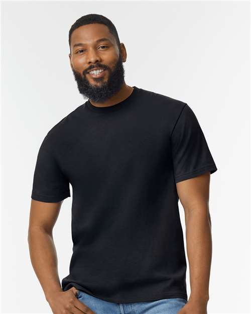 Gildan 65000, Unisex Softstyle Midweight T-shirt, Pitch Black
