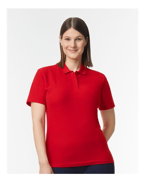 Gildan 64800L, Women's Softstyle Pique Polo, Red