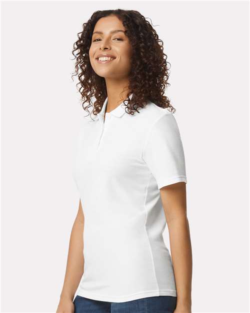 Gildan 64800L, Women's Softstyle Pique Polo, White