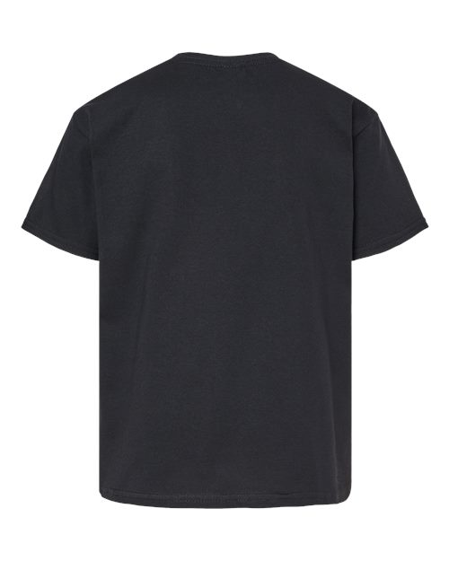 Gildan 65000B, Youth Softstyle Midweight T-shirt, Pitch Black