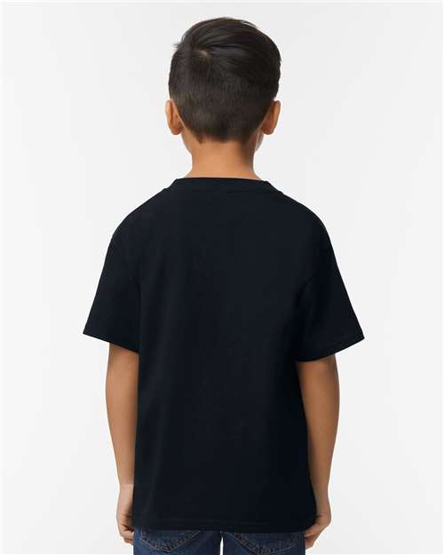 Gildan 65000B, Youth Softstyle Midweight T-shirt, Pitch Black