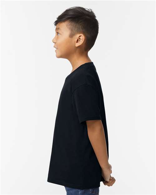 Gildan 65000B, Youth Softstyle Midweight T-shirt, Pitch Black