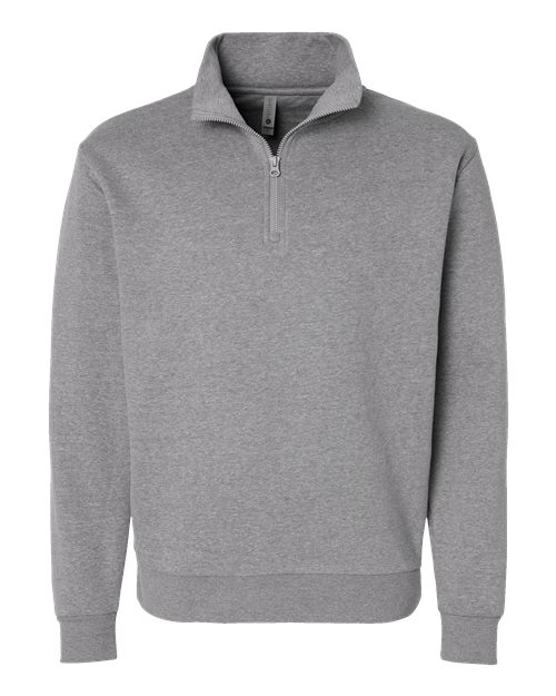 Next Level 9643, Unisex Fleece Quarter-zip Pullover, Heather Grey