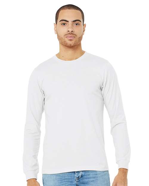 Heather CVC Long Sleeve Tee - Solid White Blend -  - 10629