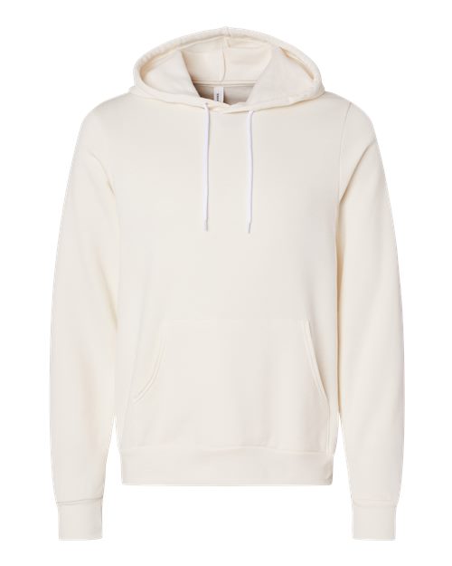 BELLA + CANVAS 3719, Unisex Sponge Fleece Hoodie Sweatshirt, Natural
