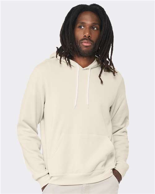BELLA + CANVAS 3719, Unisex Sponge Fleece Hoodie Sweatshirt, Natural