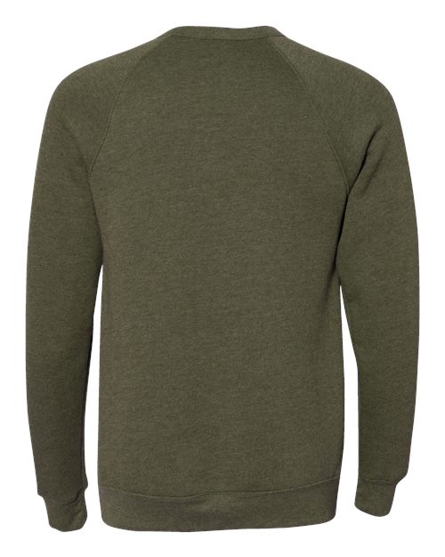 BELLA + CANVAS 3901, Unisex Sponge Fleece Raglan Crewneck Sweatshirt, Heather Olive