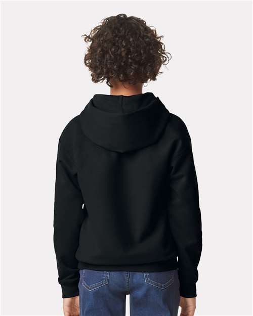 Gildan SF500B, Youth Softstyle Midweight Hooded Sweatshirt, Black