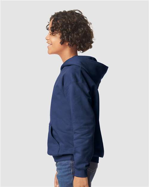 Gildan SF500B, Youth Softstyle Midweight Hooded Sweatshirt, Navy