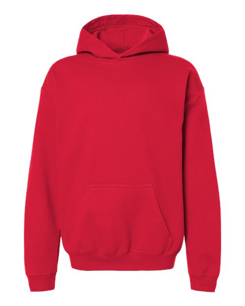 Gildan SF500B, Youth Softstyle Midweight Hooded Sweatshirt, Red