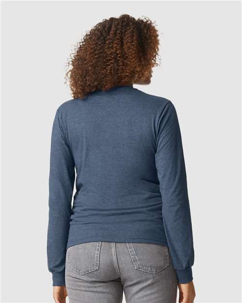 Gildan 64440CVC, Unisex Softstyle Cvc Long Sleeve T-shirt, Navy Mist