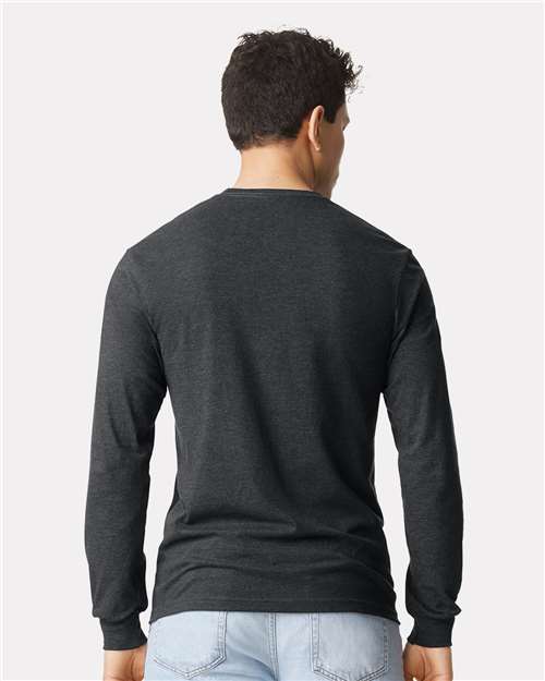 Gildan 64440CVC, Unisex Softstyle Cvc Long Sleeve T-shirt, Pitch Black Mist