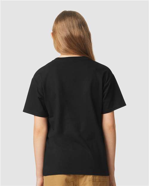 Gildan 64000BCVC, Youth Softstyle Cvc T-shirt, Pitch Black