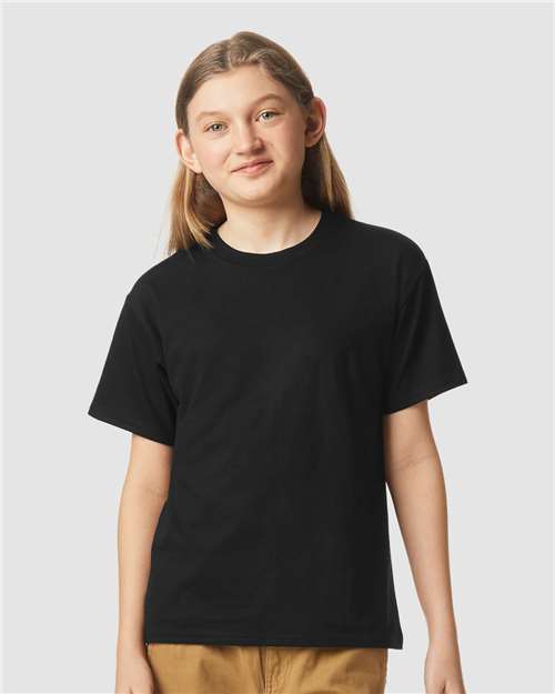 Gildan 64000BCVC, Youth Softstyle Cvc T-shirt, Pitch Black