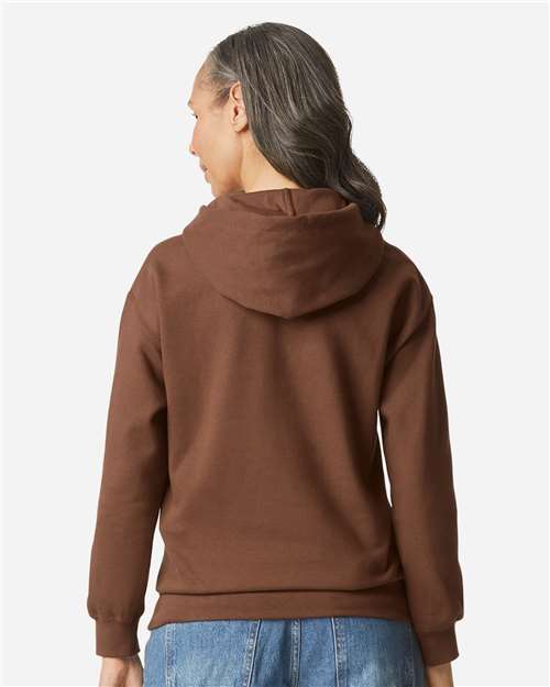 Gildan SF500 Unisex Softstyle® Midweight Hooded Sweatshirt Cotton Cotton-Poly Blend Fleece Hooded Insulated Jersey Midweight Moisture-Wicking Outerwear Pocket Polyester Regular Fit Spandex Sport / Athletic Super Heavyweight Sweatshirts & Fleece Tear-Away Label Tops Womens Womens Tops