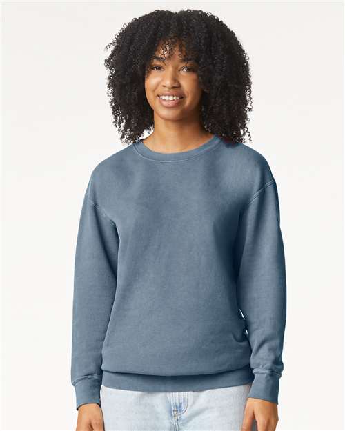 Comfort Colors 1466, Unisex Garment-dyed Lightweight Crewneck Sweatshirt, Blue Jean