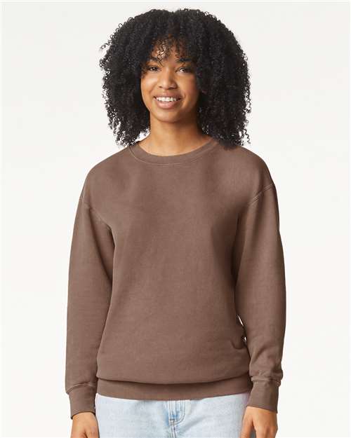 Comfort Colors 1466, Unisex Garment-dyed Lightweight Crewneck Sweatshirt, Espresso