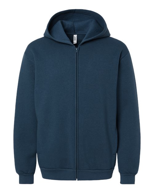 American Apparel RF497, Unisex Reflex Fleece Full-zip Hoodie Sweatshirt, Sea Blue