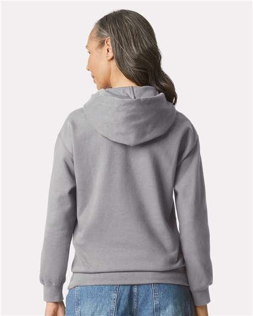 Gildan SF500 Unisex Softstyle® Midweight Hooded Sweatshirt Cotton Cotton-Poly Blend Fleece Hooded Insulated Jersey Midweight Moisture-Wicking Outerwear Pocket Polyester Regular Fit Spandex Sport / Athletic Super Heavyweight Sweatshirts & Fleece Tear-Away Label Tops Womens Womens Tops