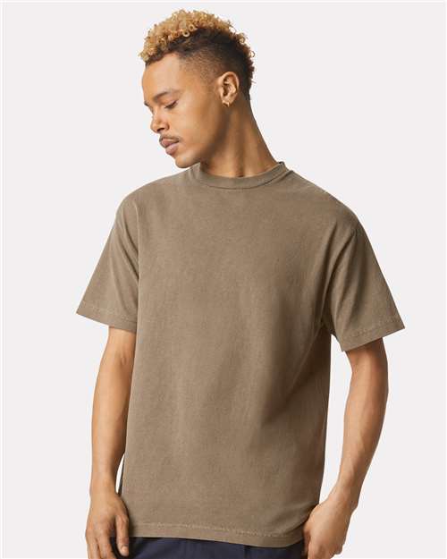 American Apparel 1301GD, Unisex Heavyweight Cotton Garment-dyed Tee, Faded Brown