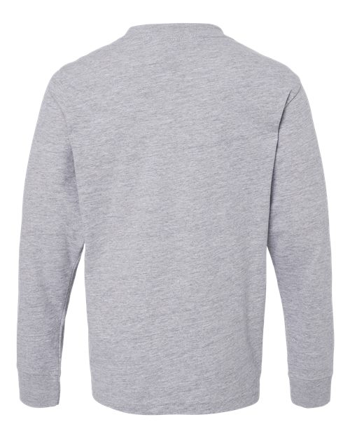 Next Level 3311, Youth Cotton Long Sleeve Tee, Heather Grey