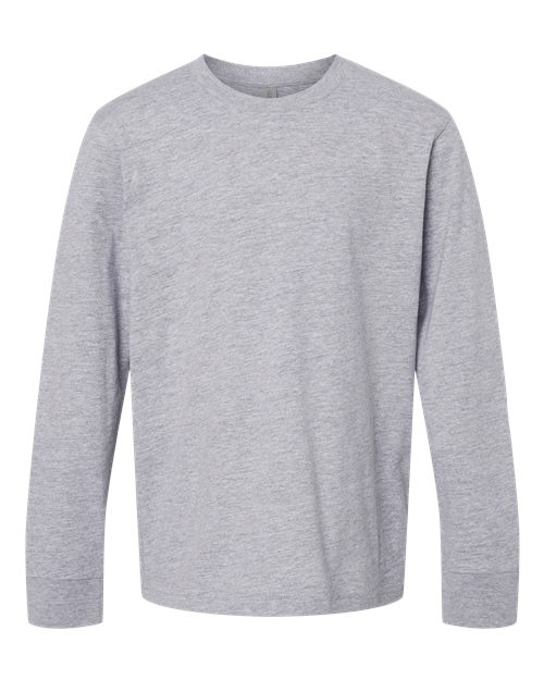 Next Level 3311, Youth Cotton Long Sleeve Tee, Heather Grey