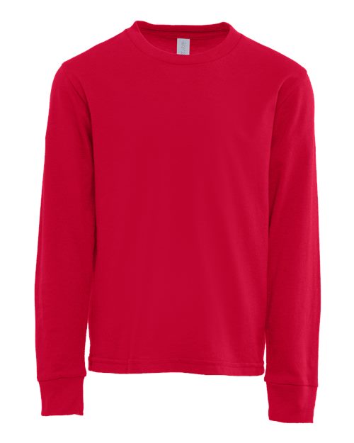 Next Level 3311, Youth Cotton Long Sleeve Tee, Red