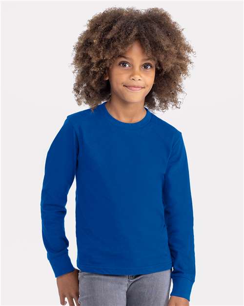 Youth Cotton Long Sleeve T-Shirt - - 11737 Royal 04118 3311 4-4.9 oz Back to School 2025 CA Best Selling Brands CA New ab Cotton Cotton - 100% Cotton - Ringspun Crewneck Eco-Friendly Fashion T-Shirts Long Sleeves Next Level Side Seams Socially Conscious Manufacturing Sustainable Manufacturing Sustainable Styles T-Shirts T-Shirts - Long Sleeve Tear Away Tops Youth