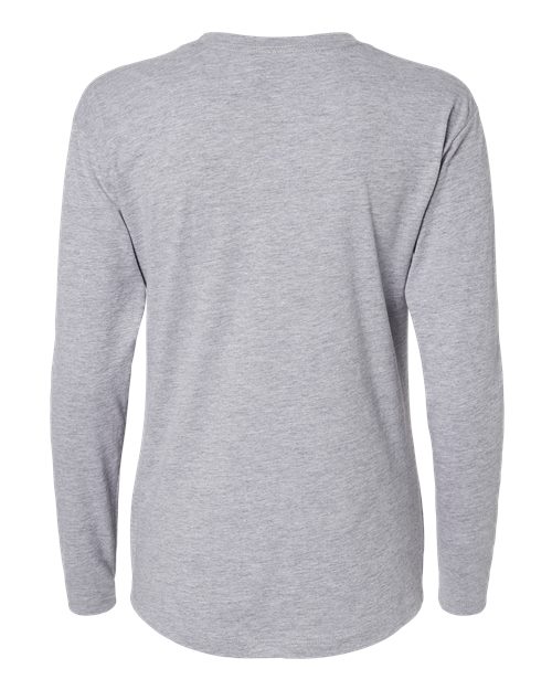 Next Level 3911, Women's Cotton Relaxed Long Sleeve Tee, Heather Grey