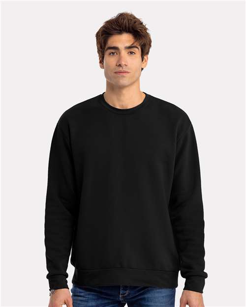 Next Level 9003, Unisex Santa Barbara Crewneck Sweatshirt, Black